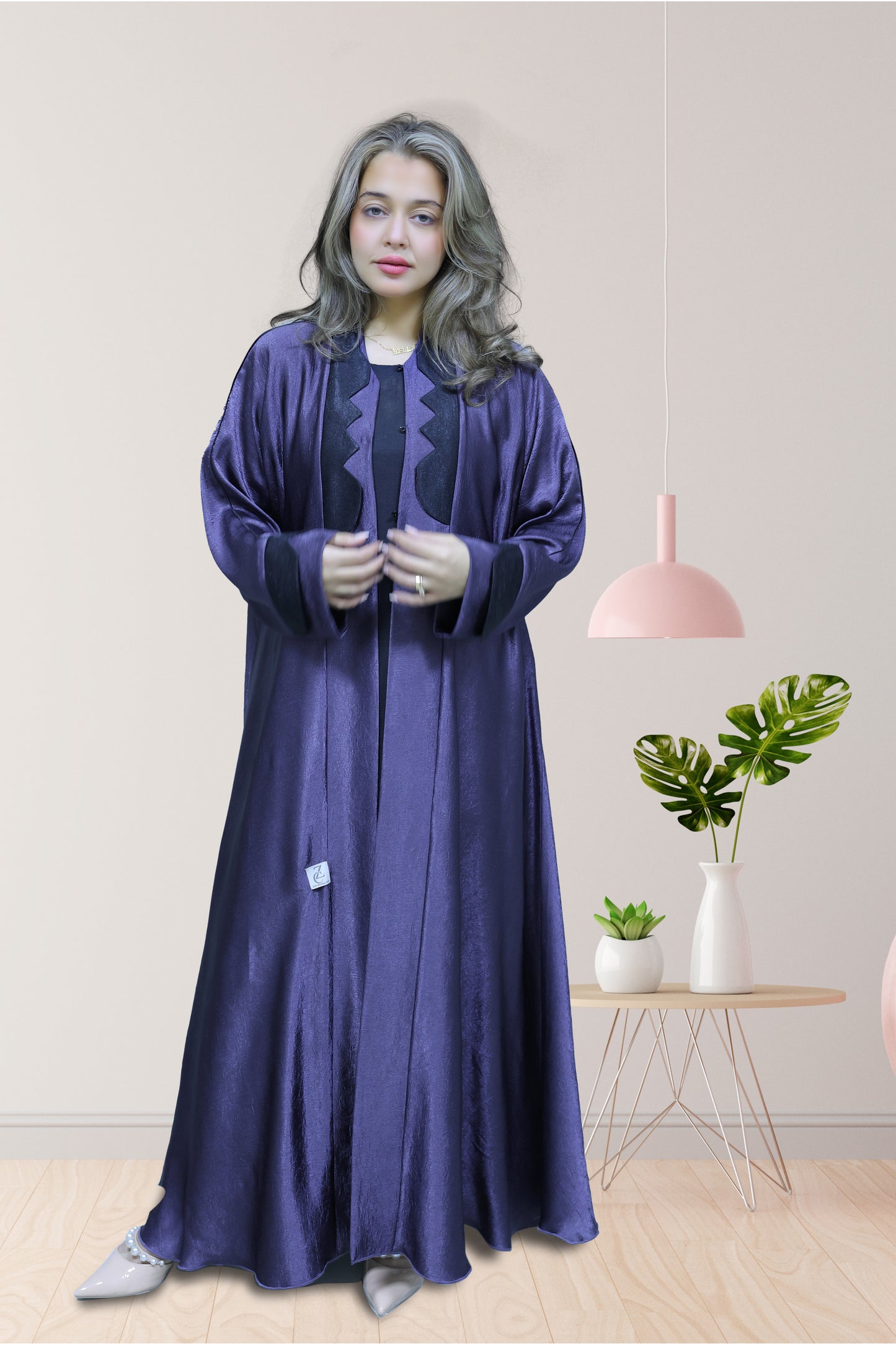 Royal Ocean Scallop Abaya – Deep Blue (All Sizes Available)