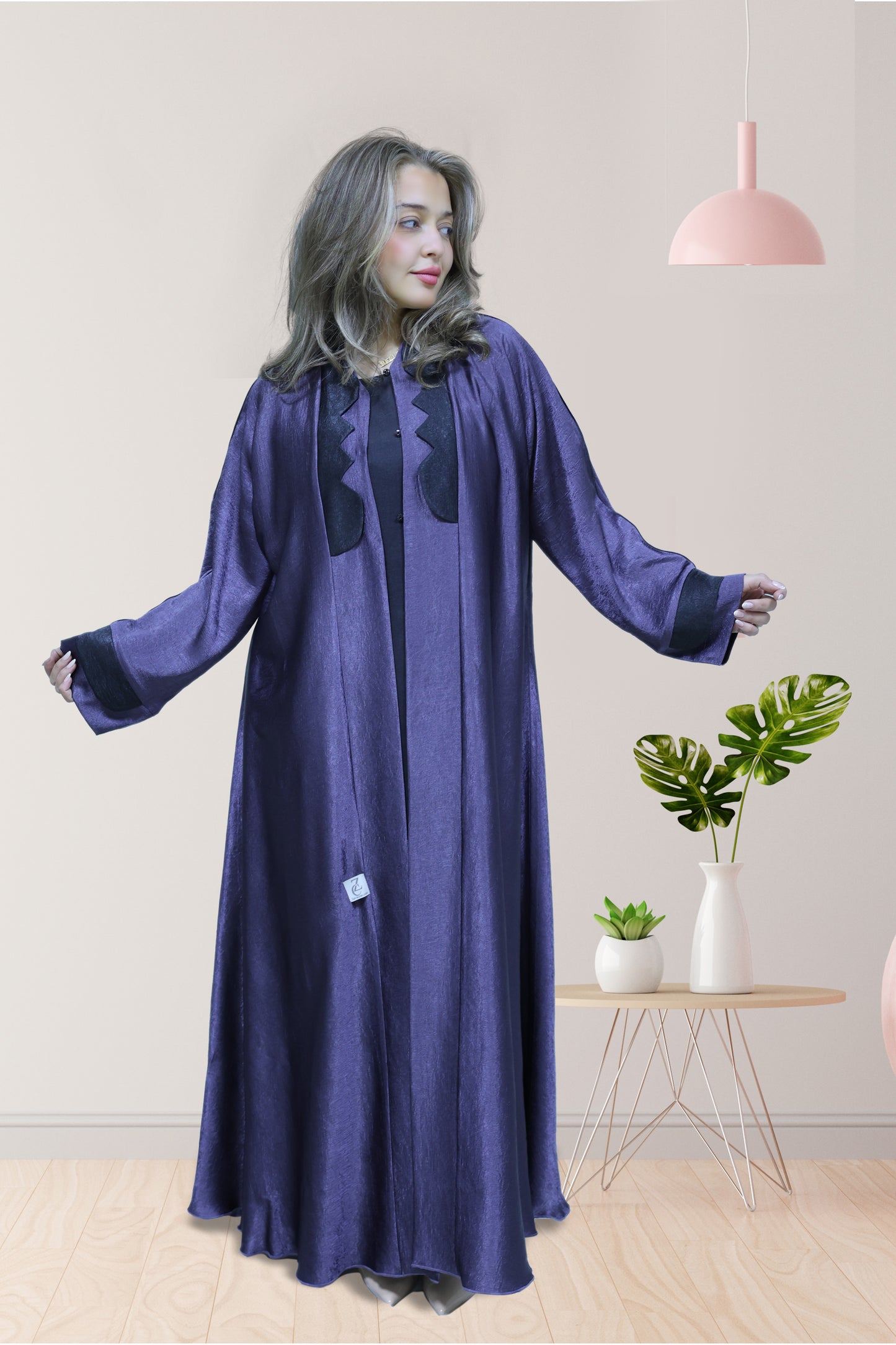 Royal Ocean Scallop Abaya – Deep Blue (All Sizes Available)