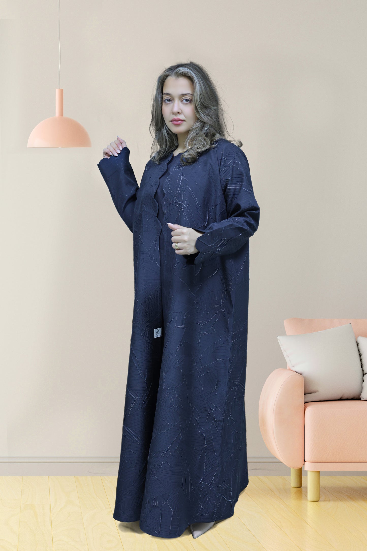 Royal Ocean Scallop Abaya – Deep Blue (All Sizes Available)
