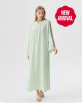 Mint Grace Stripe Sleeves Abaya
