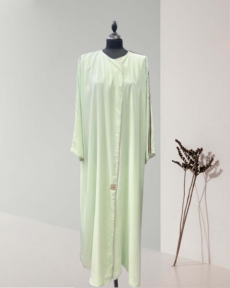 Mint Grace Stripe Sleeves Abaya
