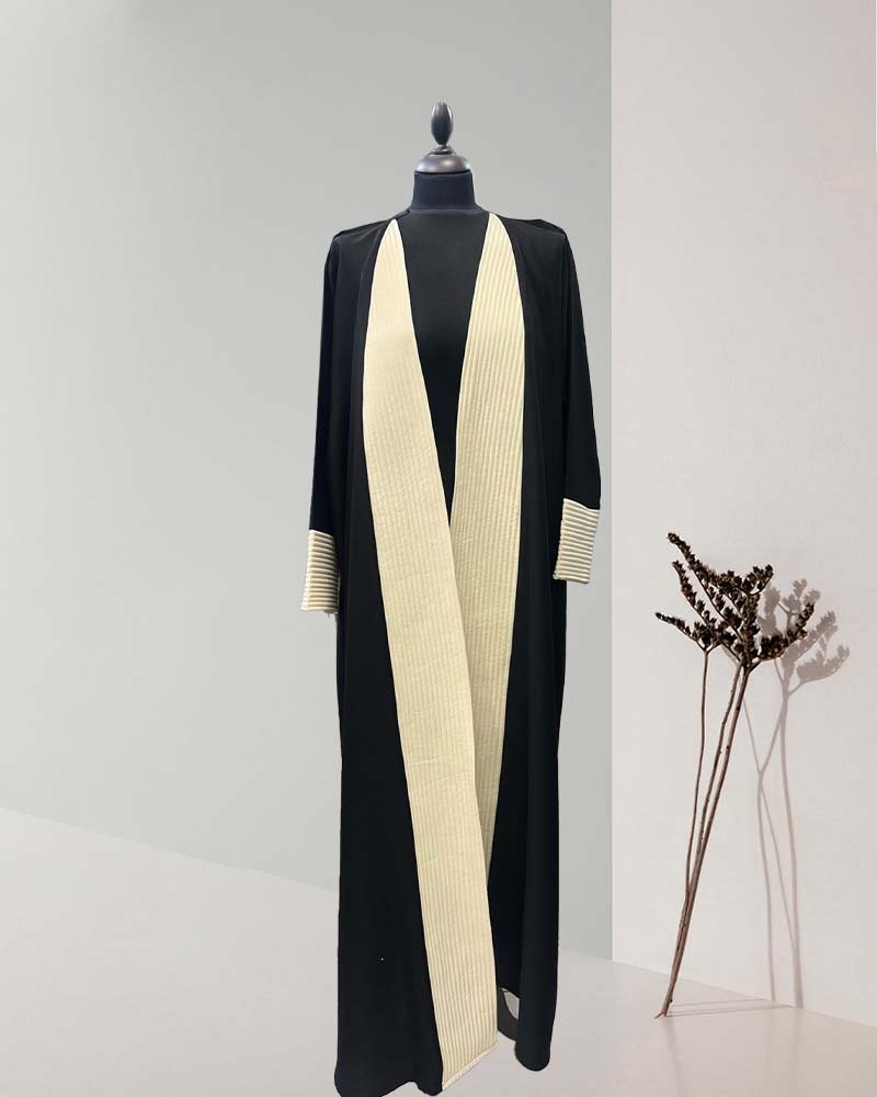 Classic Black & Off-White Abaya Elegance Eternal Poise | ⭐⭐⭐⭐⭐