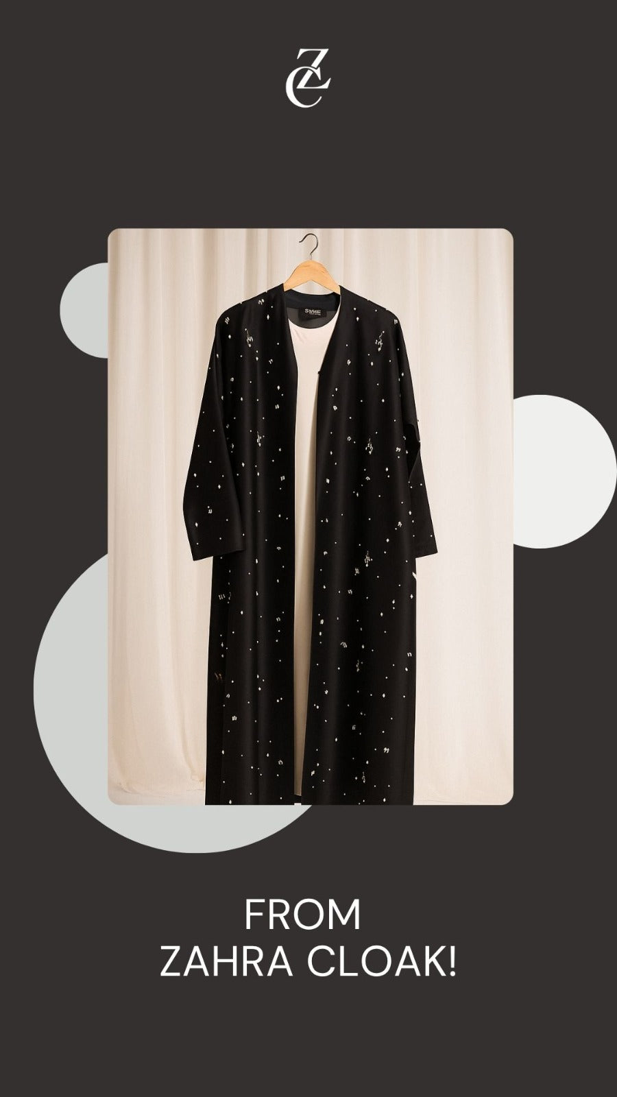 Modest Black Galaxy Pearls Abaya