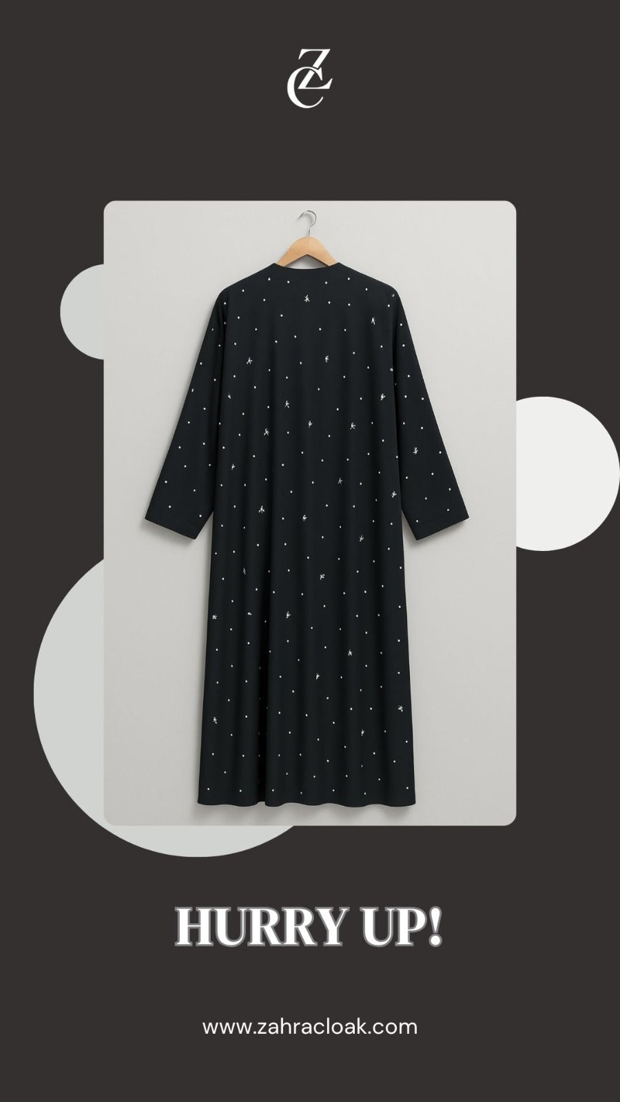 Modest Black Galaxy Pearls Abaya