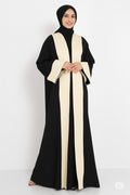 Classic Leen Noir Black & Off-White Abaya