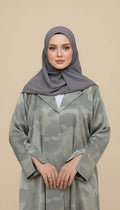Olive Serenity Abaya - Floral texture