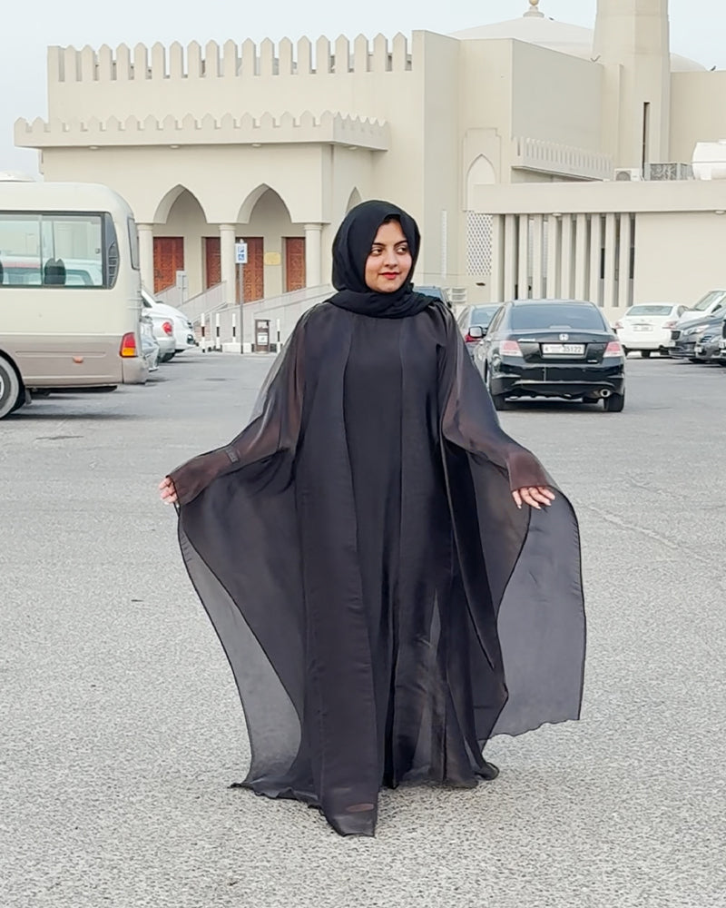 Sahar – Sheer Black Elegance Abaya