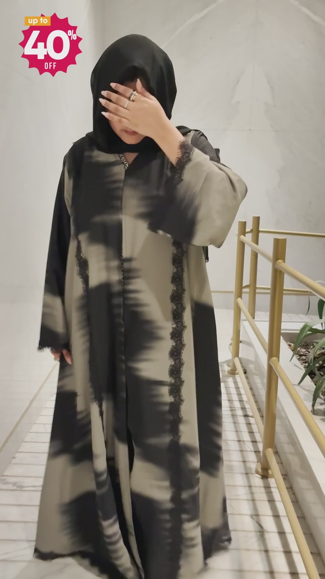 Artistic Abaya Tie-Dye Moonlit Charm